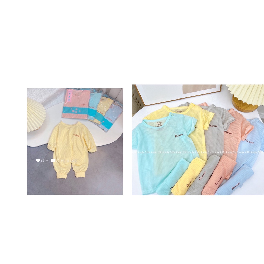 Bộ cotton giấy dài tay cho bé sơ sinh 3-15kg, cúc giữa, loại đẹp