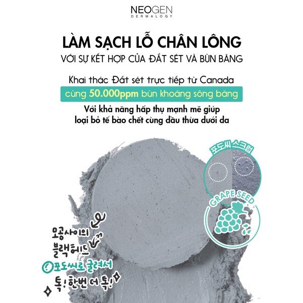 Thanh lăn mụn đầu đen Neogen Dermalogy Canadian Clay Pore Stick Mask 28g giúp se khít lỗ chân lông