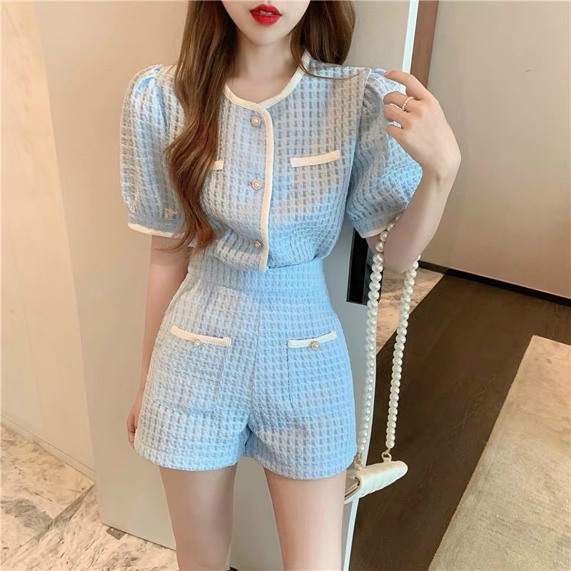 SET LỖ LƯỚI VIỀN NÚT + SHORT 2m