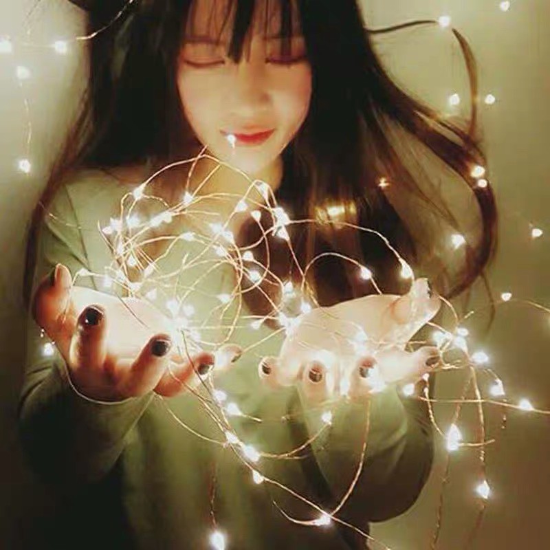 Dây Đèn Led Đom Đóm Fairy Light Trang Trí Ngày Lễ Tình Yêu 14/2 20/10 dài 5 mét ( tặng kèm pin)