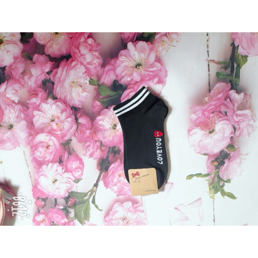 Tất nữ cổ ngắn I love you