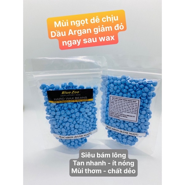 300g Sáp tẩy lông Hard wax beans Macaron Bluezoo Premier Dầu duỡng bám lông