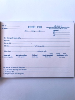 Phiếu chi 2 liên khổ 13x19cm ( 100 tờ )