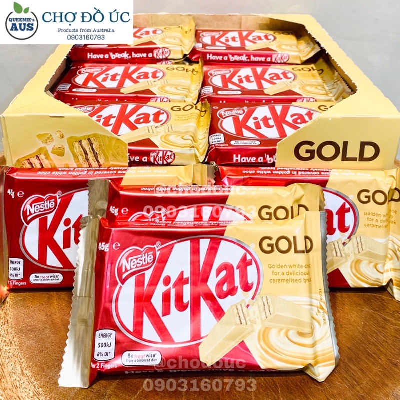 🍫Bánh xốp phủ chocolate Kitkat thanh 45g - nhập Úc🇦🇺