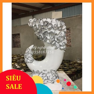 Bình hoa composite, lọ hoa dáng ngà