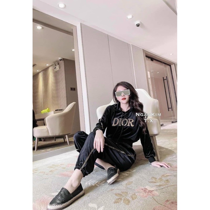 Set bộ nhung mũ chữ kim sa Dio