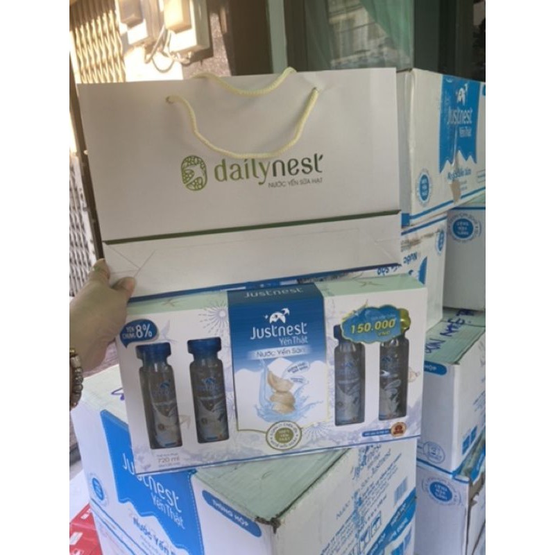 NƯỚC YẾN THẬT JUSTNEST HỘP 6 CHAI (kèm túi giấy ) 5.2022