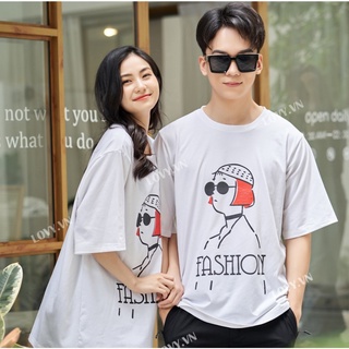 Áo đôi nam nữ- áo cặp thời trang - chất mát - LOVY- Oversize