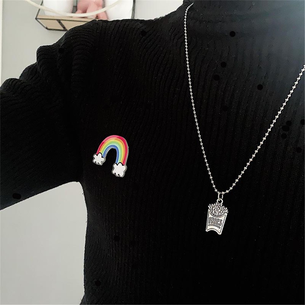 vòng cổ Mặt Hình Khoai Tây Chiên Phong Cách Hip Hop Cá Tính