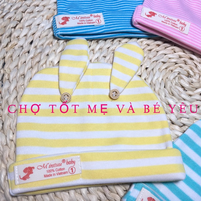 [CHẤT ĐẸP] NÓN CHO BÉ SƠ SINH COTTON 100%