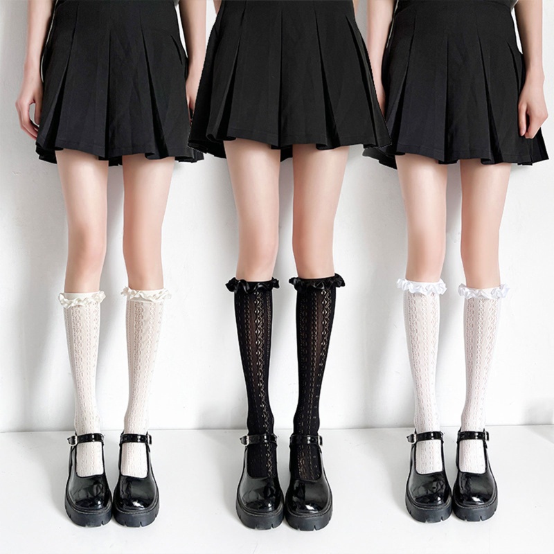 XIXI 1 Cặp Vớ Ren Rỗng Giữ Ấm Chân Kiểu Lolita Nhật Bản Dễ Thương Cho Nữ Sinh