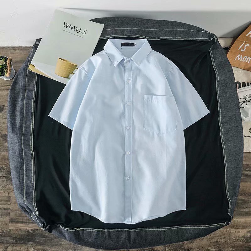 Áo sơ mi tay ngắn màu trơn thời trang dành cho nam