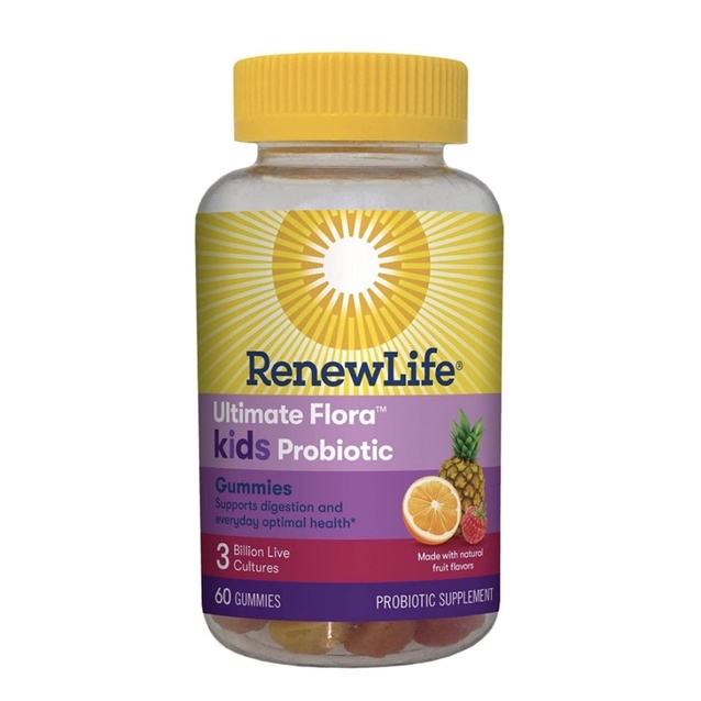 Kẹo dẻo siêu lợi khuẩn cho bé từ 3tuổi RenewLife Kids Probiotic chứa 3 tỷ lợi khuẩn 60v USA