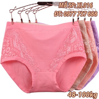 Quần lót cotton 55kg tới 90kg cạp cao quan lot nguoi gia quan lot cotton XL016 6634