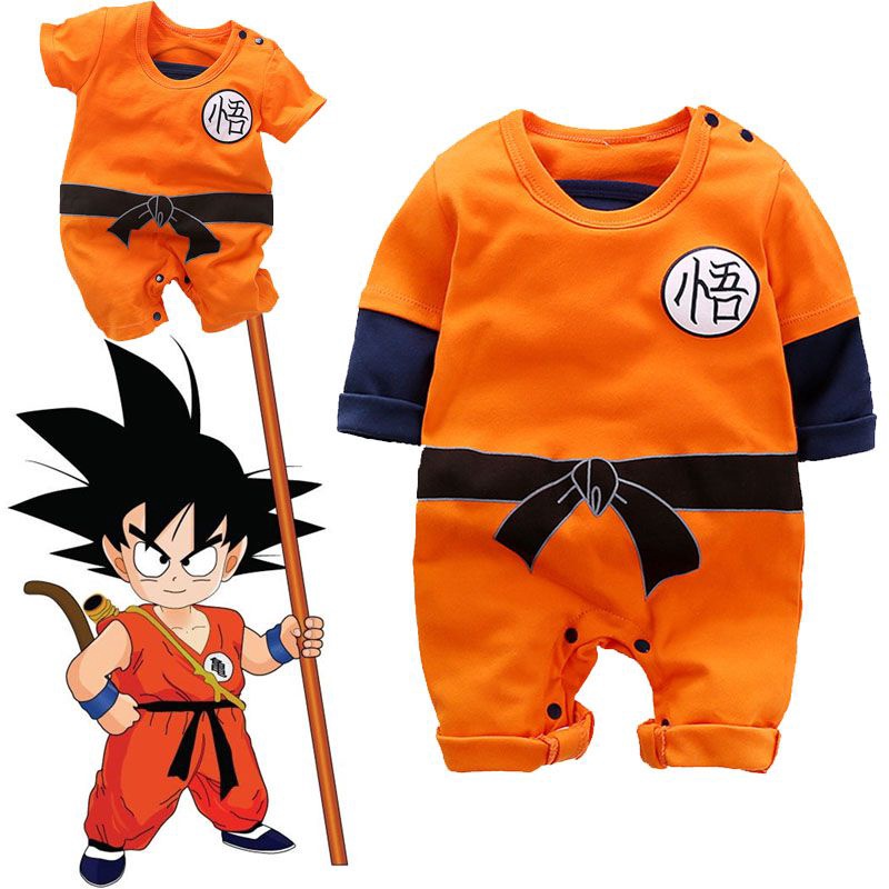 Áo Liền Quần Hóa Trang Nhân Vật Son Goku Dragon Ball Z Cho Bé Trai Sơ Sinh