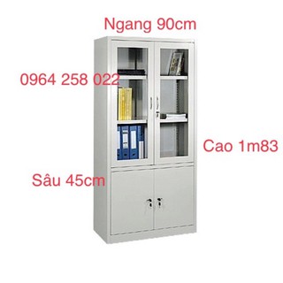 Tủ Hồ sơ 2 cánh có kính (hình chụp thật) Sơn Tĩnh Điện