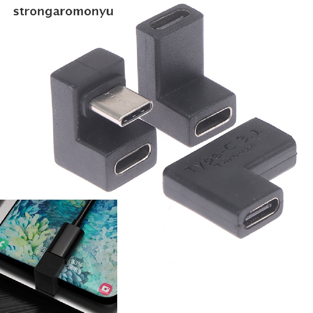 【YU】 USB 3.1 Type-C 20Gbps Male to Female 90 Degree Right Angle Adapter OTG Converter .