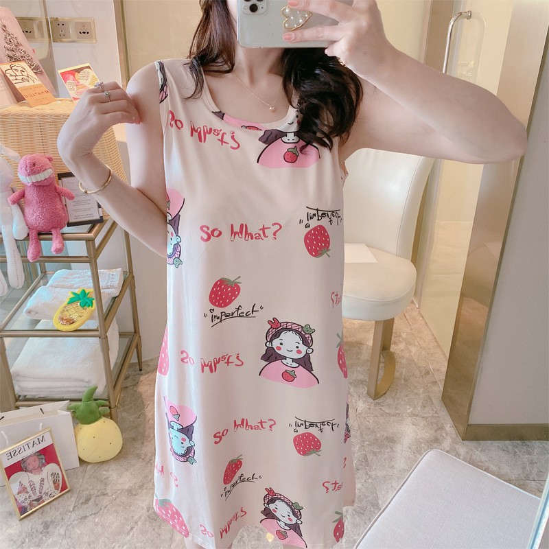 [Mã WASTUP giảm 10% tối đa 30K đơn 99K] Váy ngủ cộc tay thun sữa mềm mát siêu dễ thương [VN02 | BigBuy360 - bigbuy360.vn