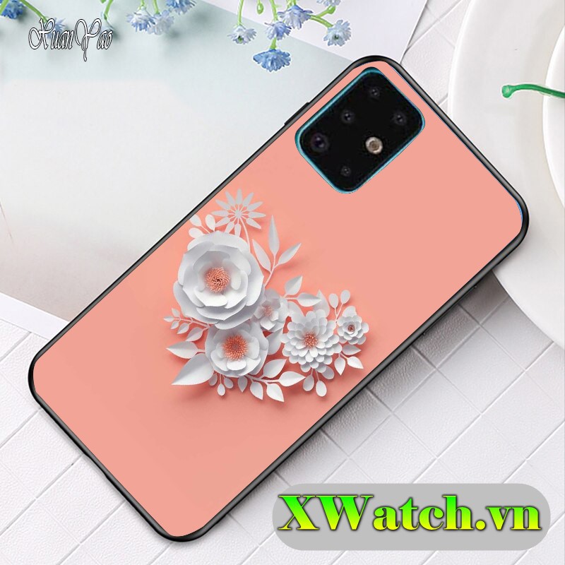 Ốp lưng phủ bóng Samsung Galaxy A13 A23 A33 A53 A73 A12 A02 M02 A52 A72 J7 prime Họa tiết Hoa 3D