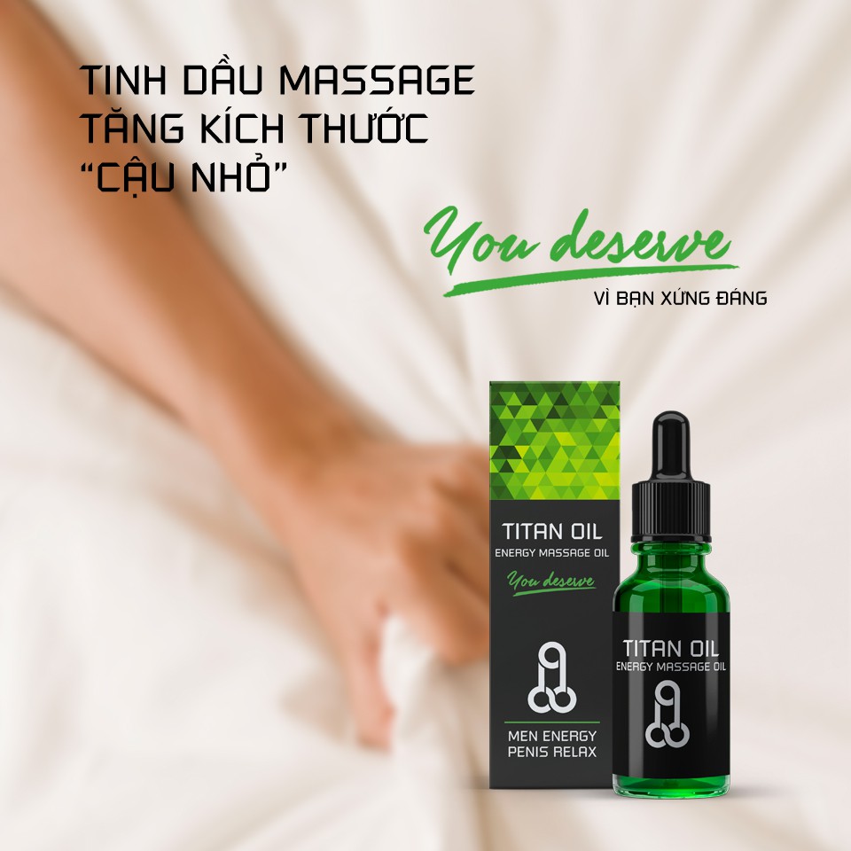 TINH DẦU MASSAGE TĂNG KÍCH THƯỚC "CẬU NHỎ" 10ml TITAN OIL DÀNH CHO NAM