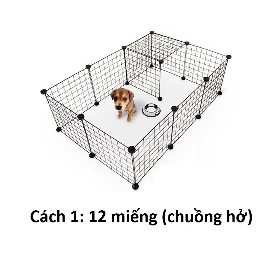 Hanpet.GV- Chuồng quây chó mèo sóc thỏ 12 Miếng (11 sắt + 1 cửa + chốt)  Chuồng quây chó mèo