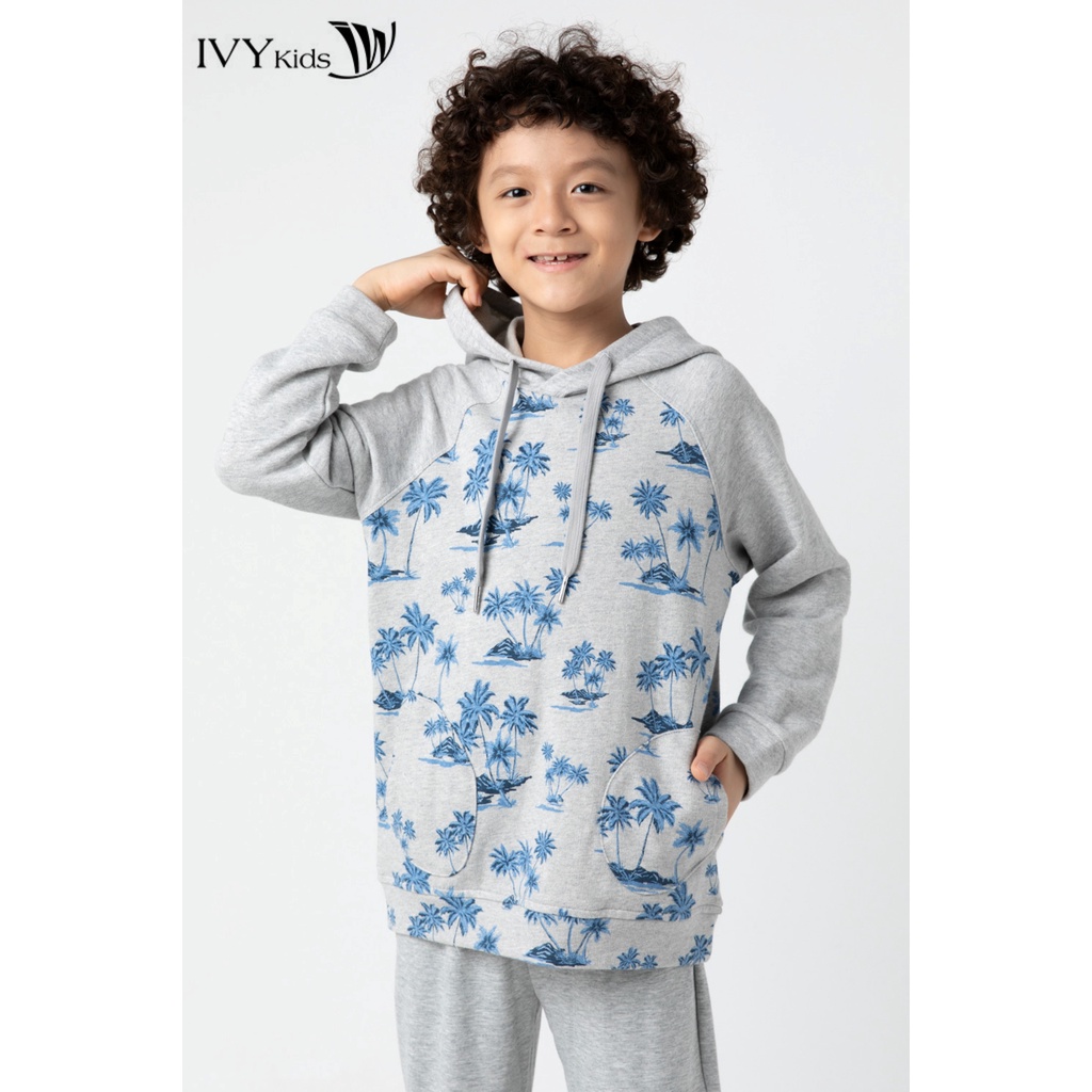 Áo hoodie cây dừa bé trai IVY moda MS 59K1392