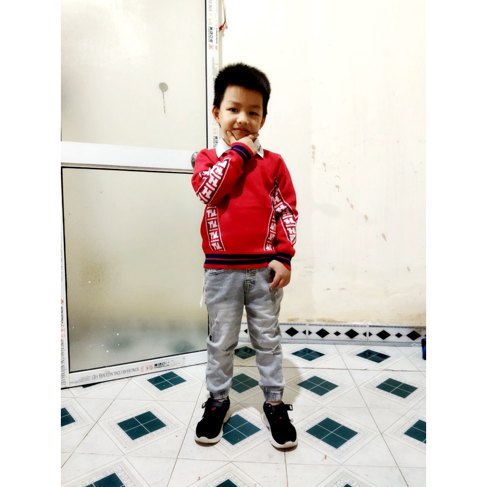Áo len dêt kim cổ sơ mi bé trai hàng Quảng Châu cao cấp cho bé 15-30kg