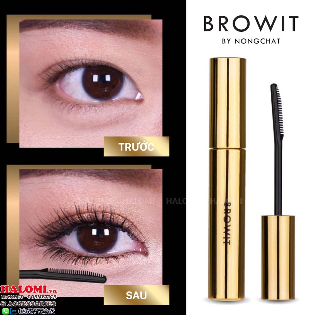 Mascara NongChat Browit My Everyday Thái Lan làm dày dài cong mi chuyên dụng cho makeup