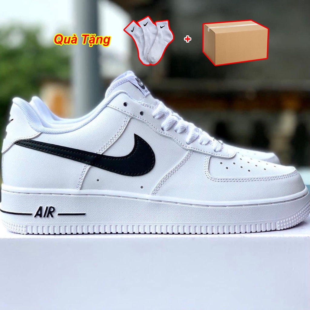 Giày_Nike Air Force 1 Black White, Giày AF1 Vệt Đen Đế Air Đủ Size Nam Nữ Bản Chuẩn HotTrend