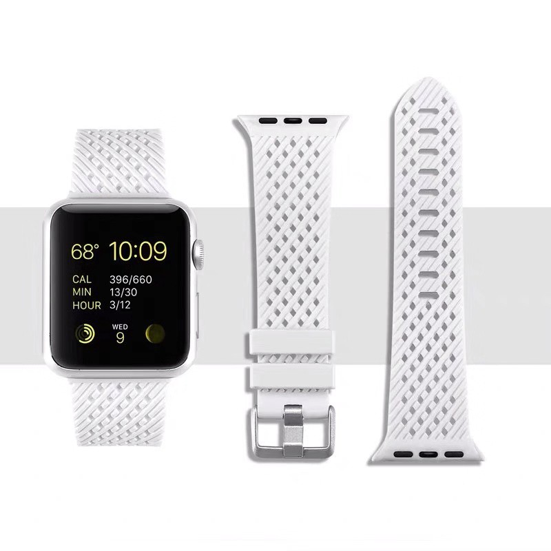 Dây Đeo Silicon Mềm Cho Đồng Hồ Thông Minh Apple Watch Series 6 / 5 / 4 / 3 / 2 / 1 / Se Kích Thước 38mm 40mm 42mm 44mm