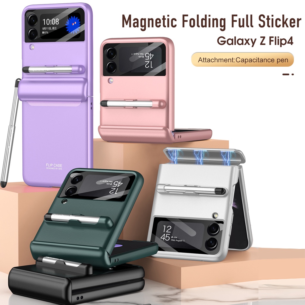 Ốp Điện Thoại Nắp Gập Từ Tính Có Ngăn Đựng Bút Cho Samsung Galaxy Z Flip 4 5G Z Flip 3 Z Flip3 Z Flip 3