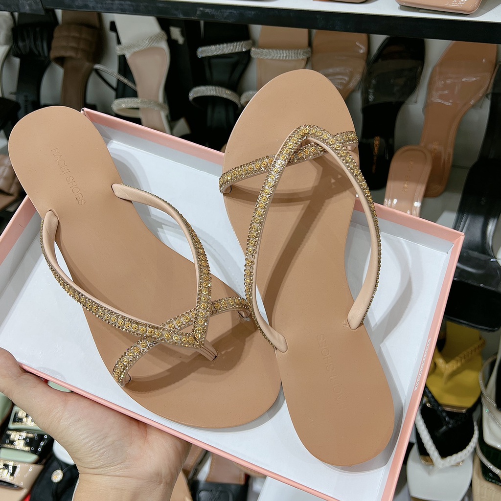 Dép nữ xỏ ngón đính đá A635 VÀ A581