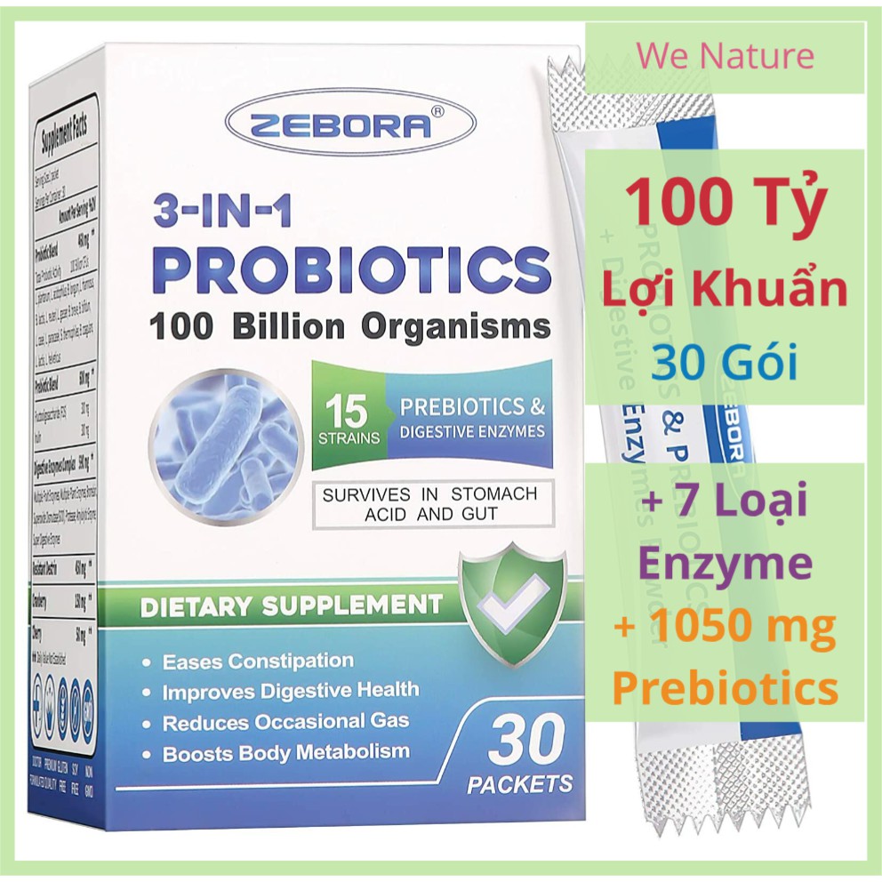 Lợi Khuẩn 100 Tỷ + Enzyme Tiêu Hóa Phổ Rộng - Hỗ Trợ Tiêu Hóa - Probiotics + Prebiotics - Probiotic + Prebiotic