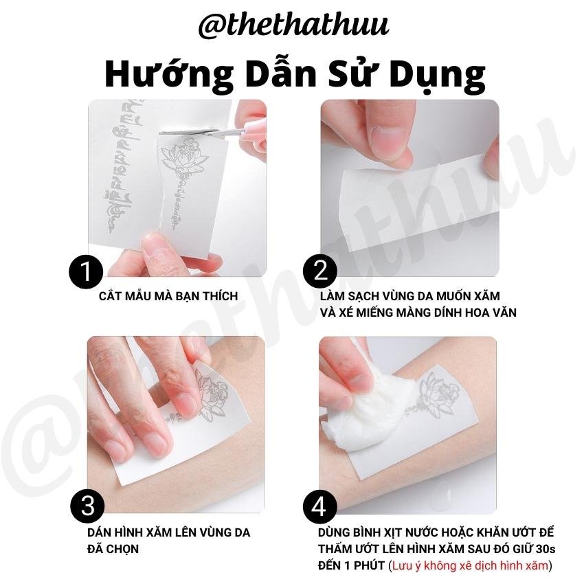 Hình Xăm Thảo Dược 15 Ngày Không Thấm Nước Mồ Hôi Thethathuu GZ023