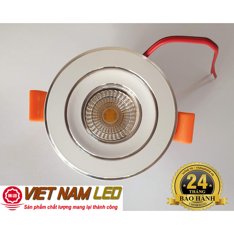 Đèn Led âm trần 5W COB kính trong, 1 màu, 0936395395