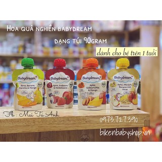 Hoa quả nghiền Babydream dạng túi cho bé trên 1 tuổi date 2021