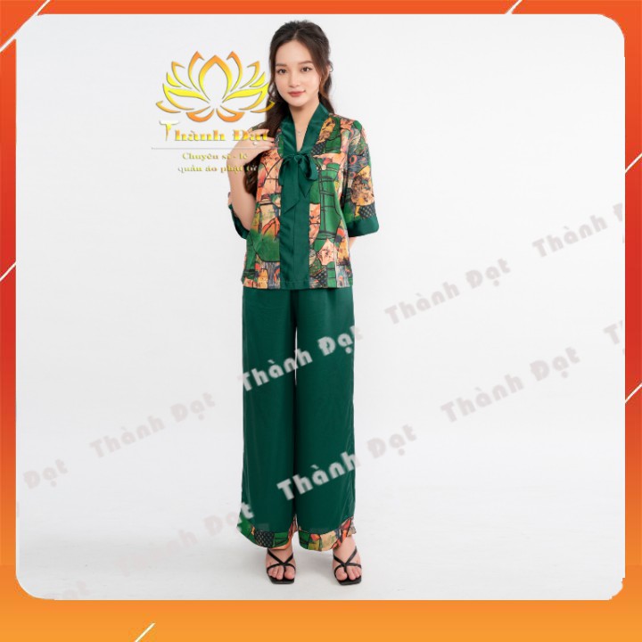Bộ Đi Chùa Lụa Nơ Chất Lụa Vân Mềm Mịn, Thoáng Mát,Mặc Cực Đẹp, Thoải Mái, Duyên Dáng Trẻ Trung | BigBuy360 - bigbuy360.vn