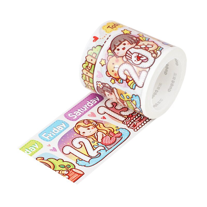 Chiết cuộn 80-90cm Washi Tape họa tiết small Mochi đáng yêu trang trí sổ nhật ký, lưu bút siêu xinh
