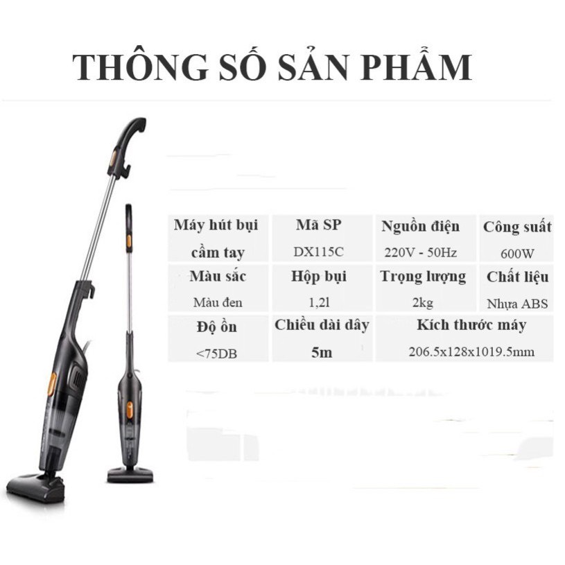 [Mã 55ELSALE1 giảm 7% đơn 300K] Máy Hút Bụi Xiaomi DEERMA 115C Công Suất 400W gia đình gia dụng 3 in1 đa năng