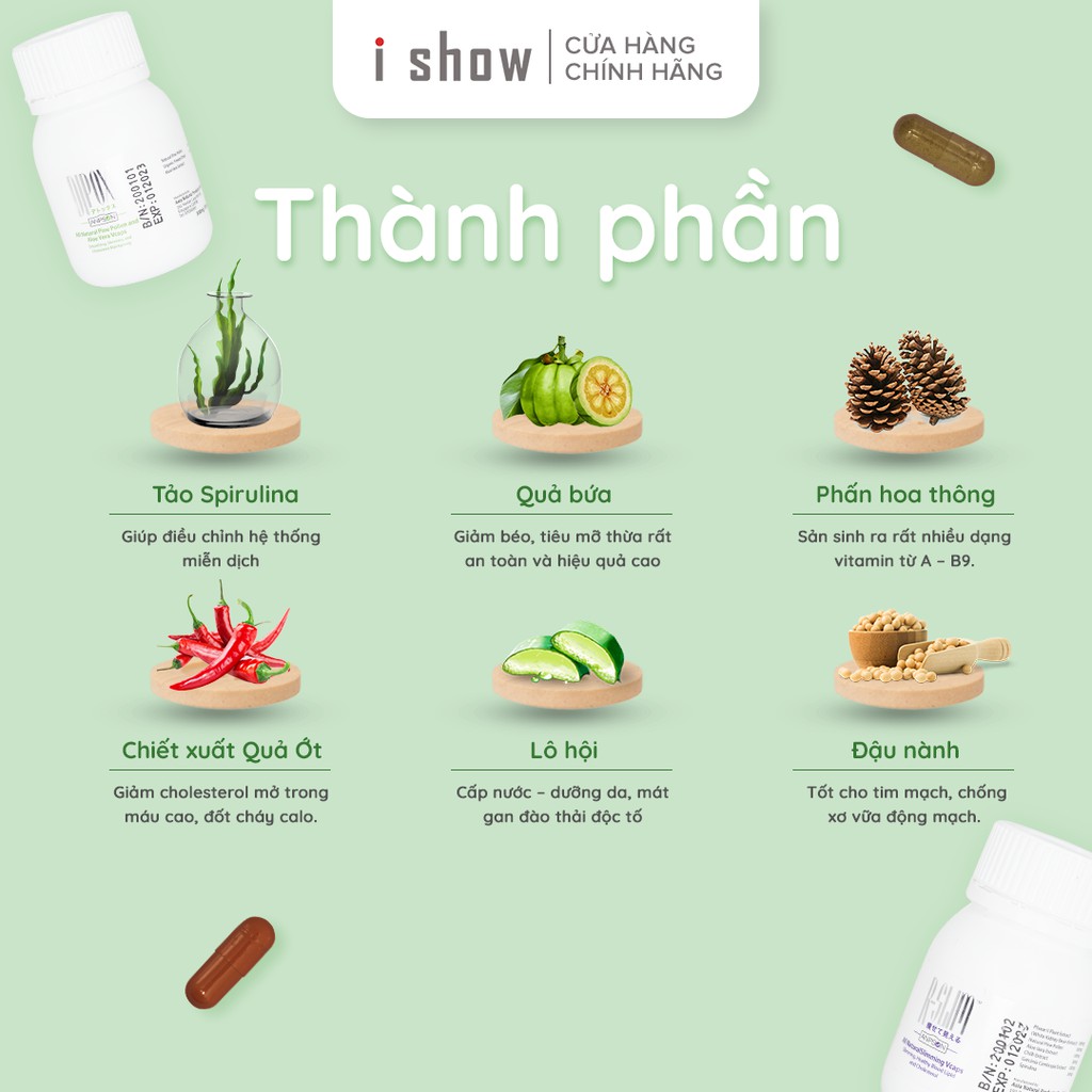 [TẶNG ĐỒNG HỒ] Ishow Combo thực phẩm giảm cân và bảo vệ sức khoẻ R-Slim + Dipox | BigBuy360 - bigbuy360.vn