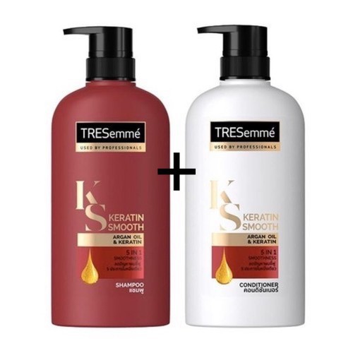 Combo dầu gội xả Tresemmé Keratin Smooth Thái (450MLx2) - Đỏ