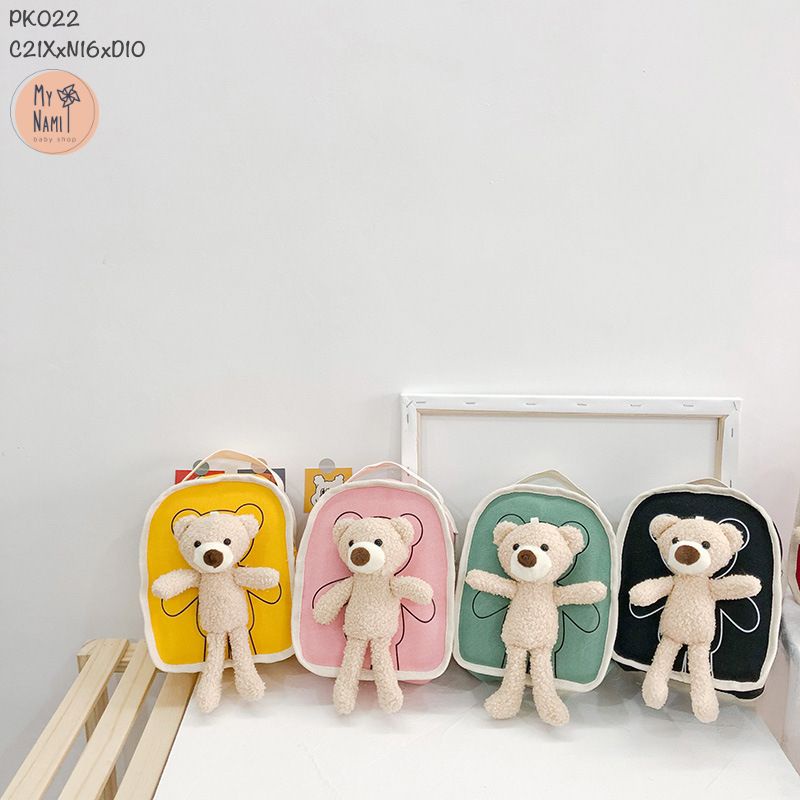 Balo đính kèm thú bông gấu cho bé PK022