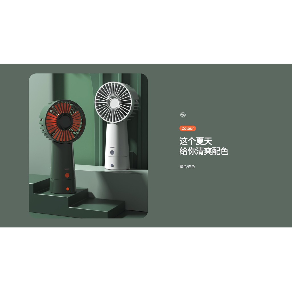 Quạt tích điện Remax F34 kệ để bàn 3 chế độ siêu mát, siêu tiện ích cầm tay 2000mah