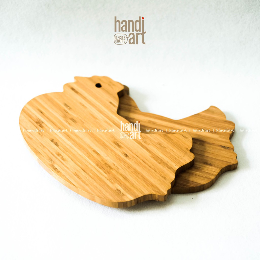 Thớt gỗ tre hình con gà - Thớt gỗ tre trang trí - Thớt gỗ tre tự nhiên - Bamboo wood cutting board