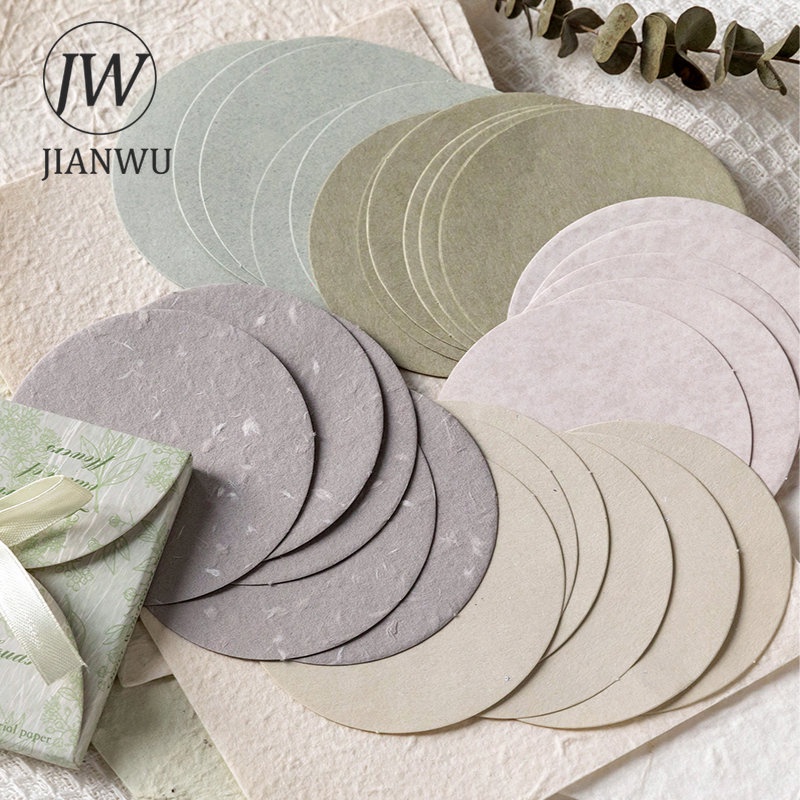 Set 30 Tấm Giấy Ghi Chú Hình Tròn Nhiều Họa Tiết DIY