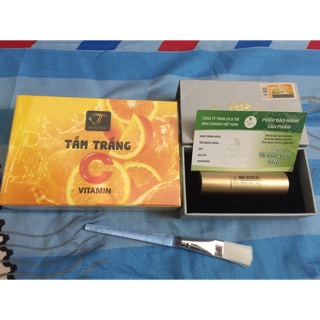 Combo tắm trắn vitamin C và kem nền bb stick