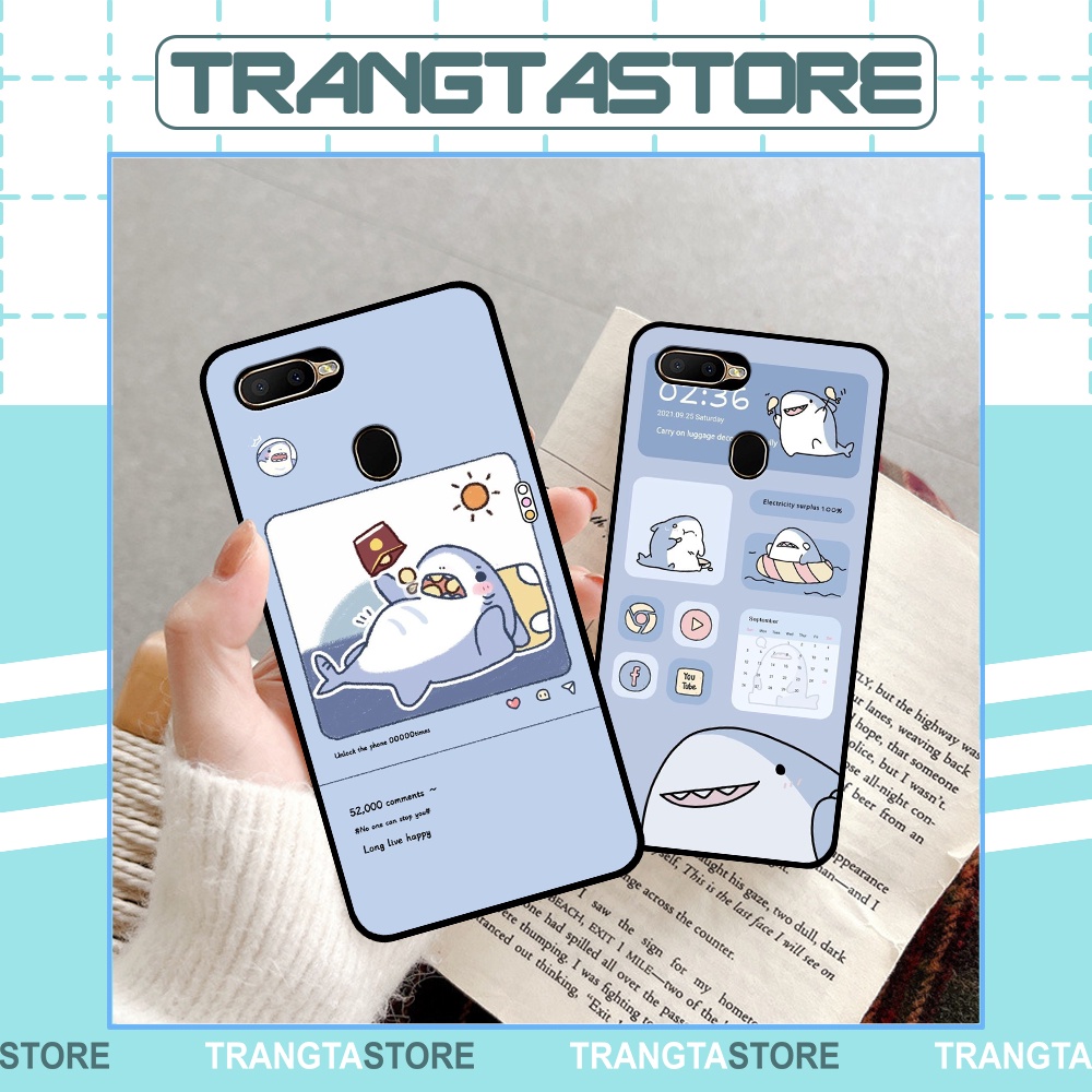 Ốp Oppo A5s / A7 / F9 / A12 in hình nền cá mập đáng yêu giá rẻ