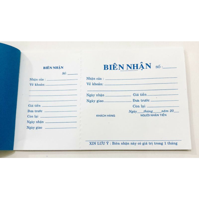 Combo 05 Quyển Biên Nhận - Giấy láng mịn đẹp và nhận mực tốt