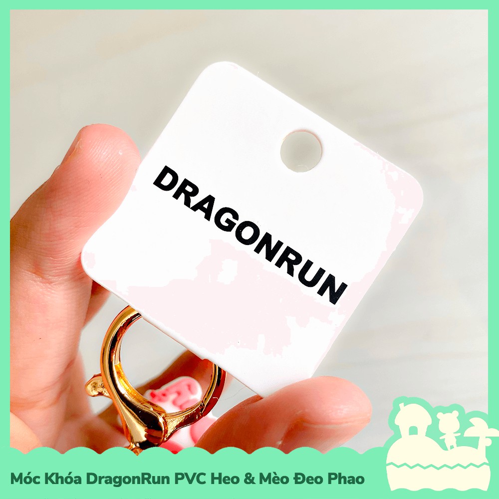 [Sẵn VN] Móc Khóa PVC Dragon Run Heo Và Mèo Đeo Bánh Donut