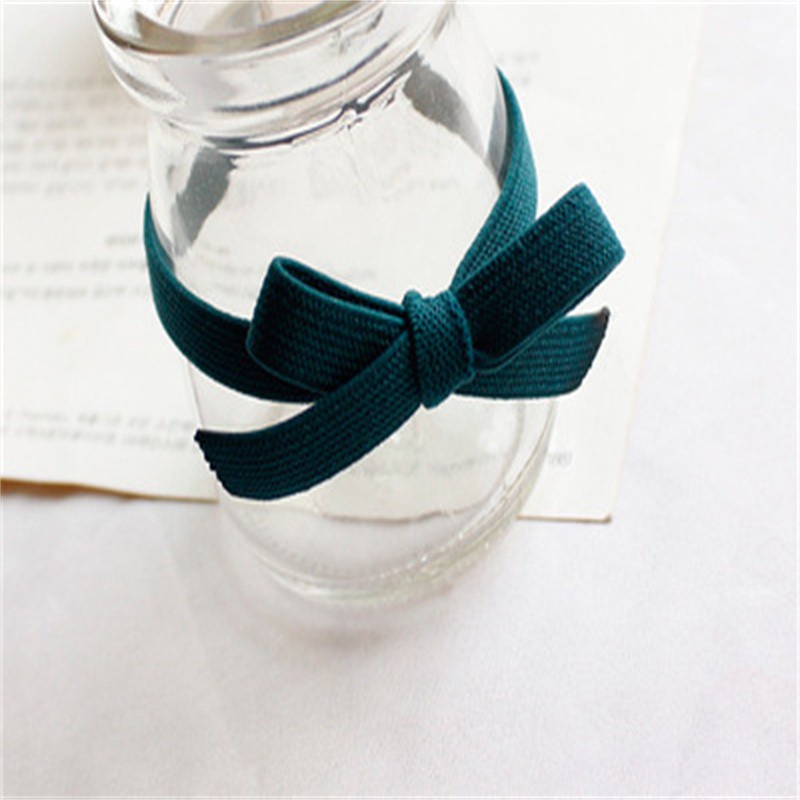 Dây Buộc Tóc Cao Su Co Giãn Màu Trơn Hình Nơ Đơn Giản Cho Nữ